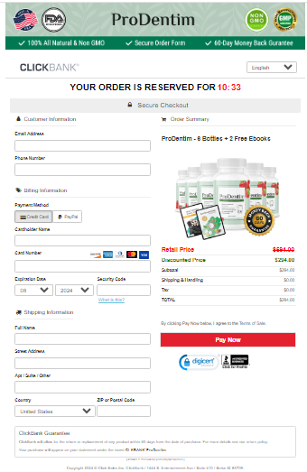 ProDentim Secured Checkout Form